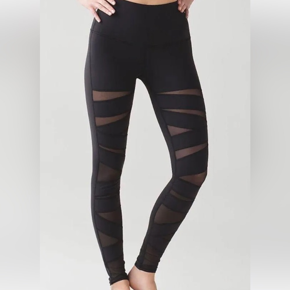 Lululemon High Rise Wunder Under Tech Mesh Leggings